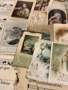 Set of 19 - 19th - 20th C French Religious Holy Cards