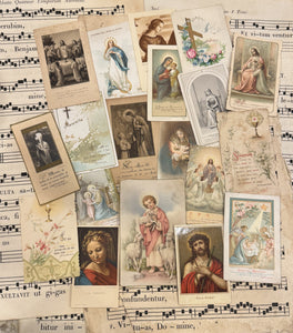 Set of 19 - 19th - 20th C French Religious Holy Cards