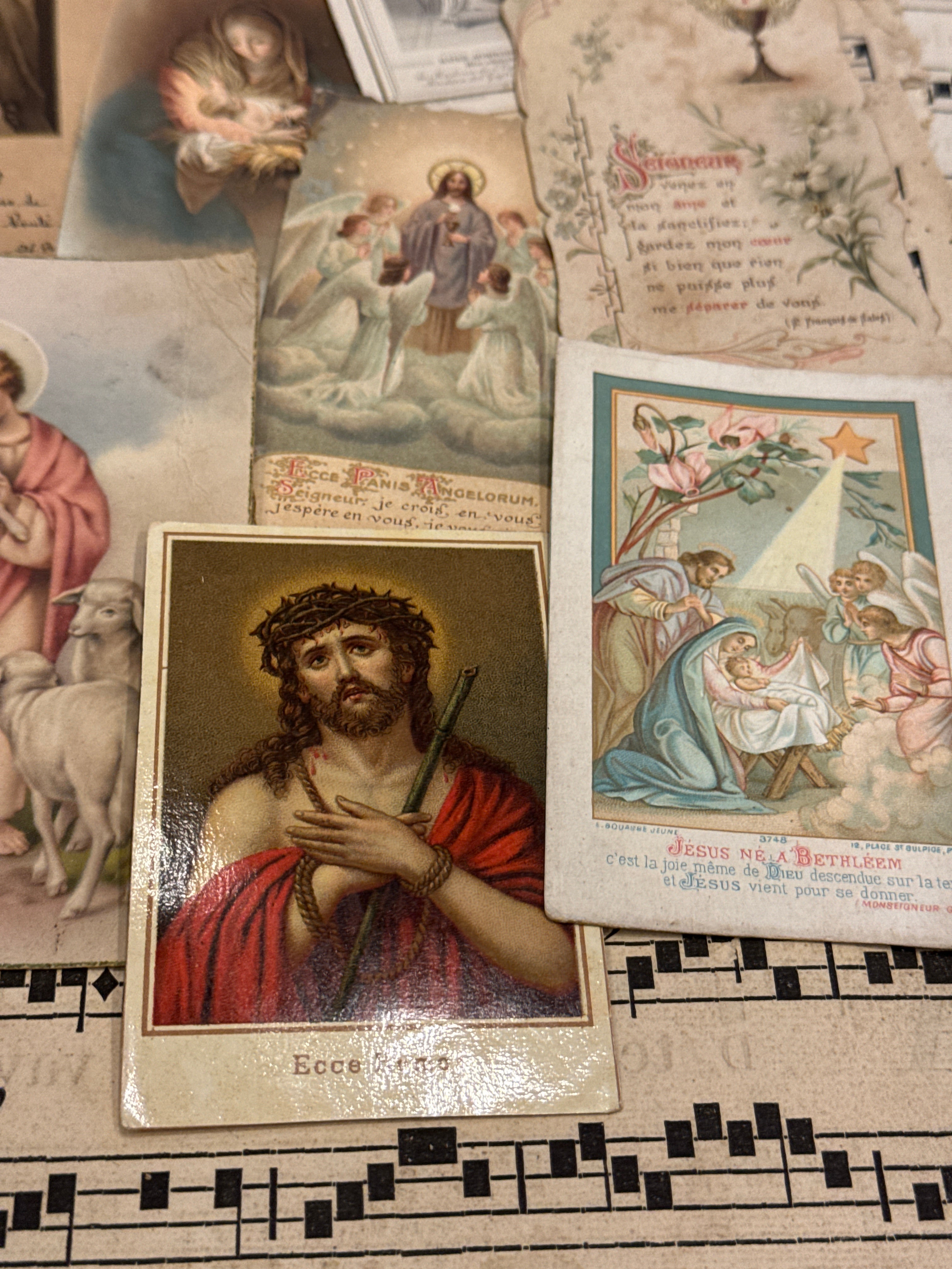 Set of 19 - 19th - 20th C French Religious Holy Cards