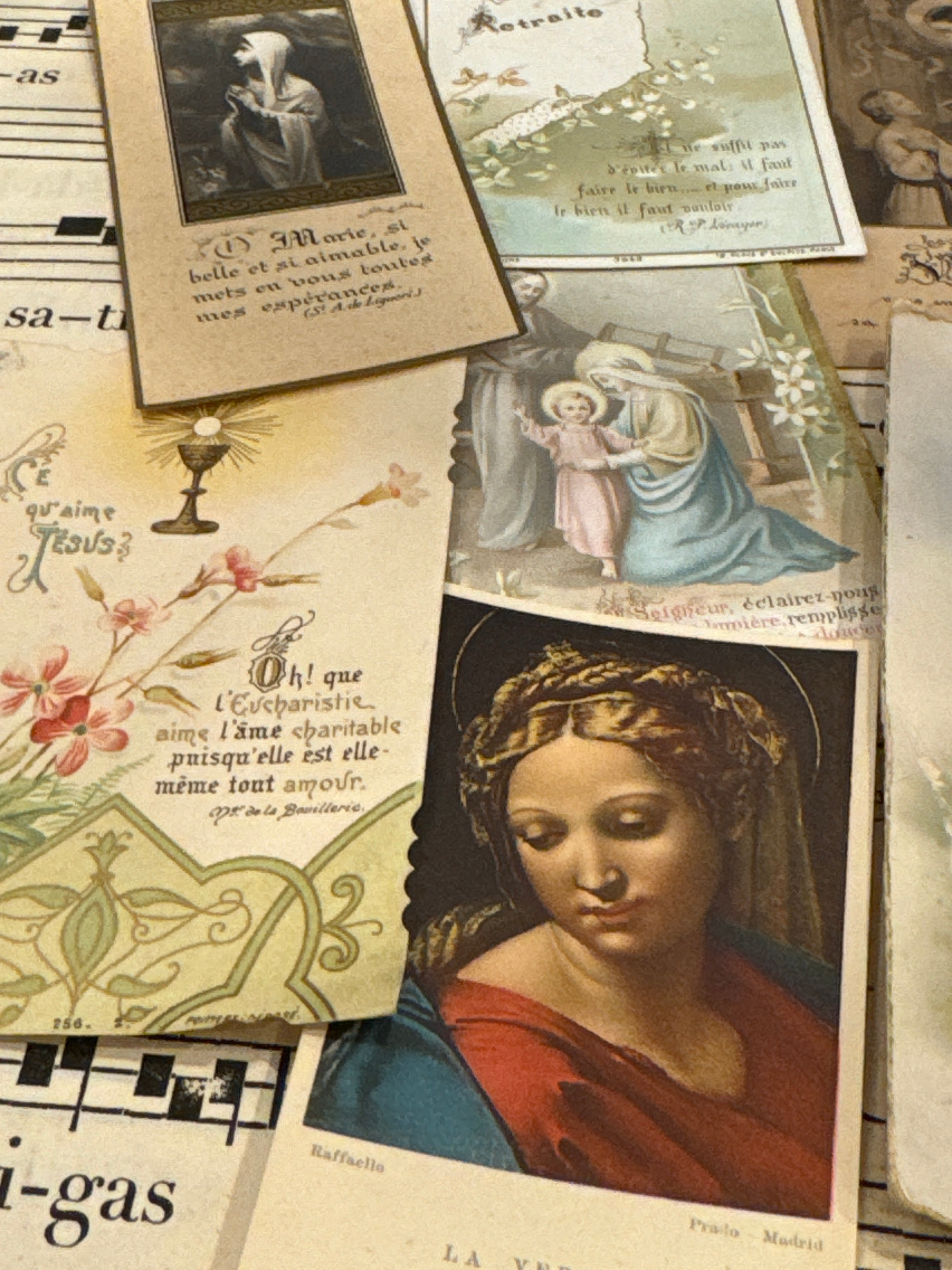 Set of 19 - 19th - 20th C French Religious Holy Cards