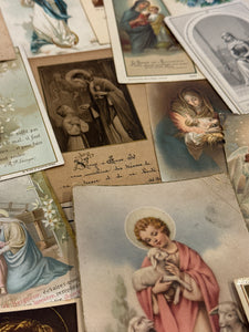 Set of 19 - 19th - 20th C French Religious Holy Cards