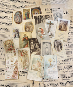 Set of 19 - 19th - 20th C French Religious Holy Cards