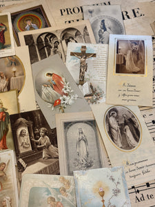 Set of 19 - 19th - 20th C French Religious Holy Cards