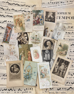 Set of 19 - 19th - 20th C French Religious Holy Cards