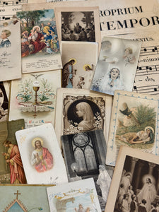 Set of 19 - 19th - 20th C French Religious Holy Cards