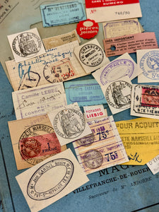 Antique French Envelope with Misc. Ephemera
