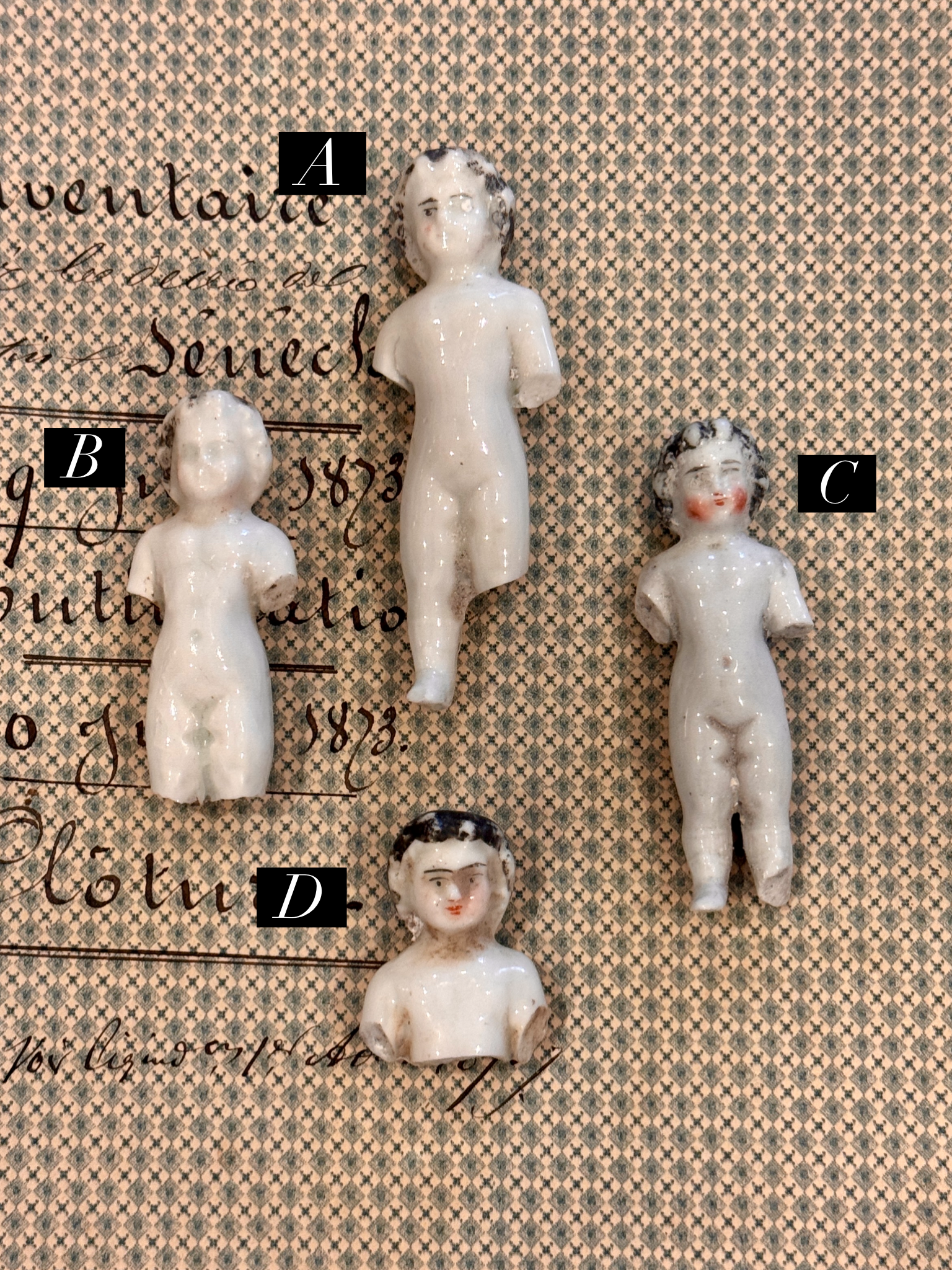 Vintage German Painted Frozen Charlotte's -A93