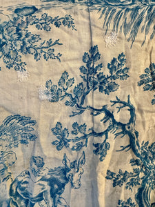 Antique French 1800s Timeworn Cotton Toile *