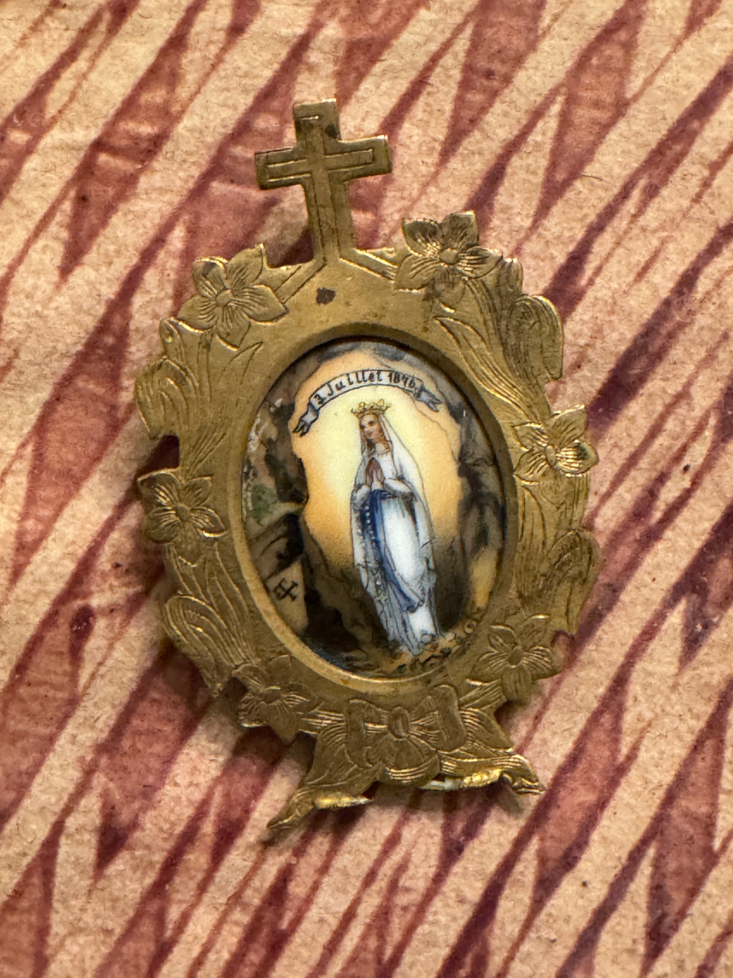 Antique 1876 French Napoleon III Religious Icon