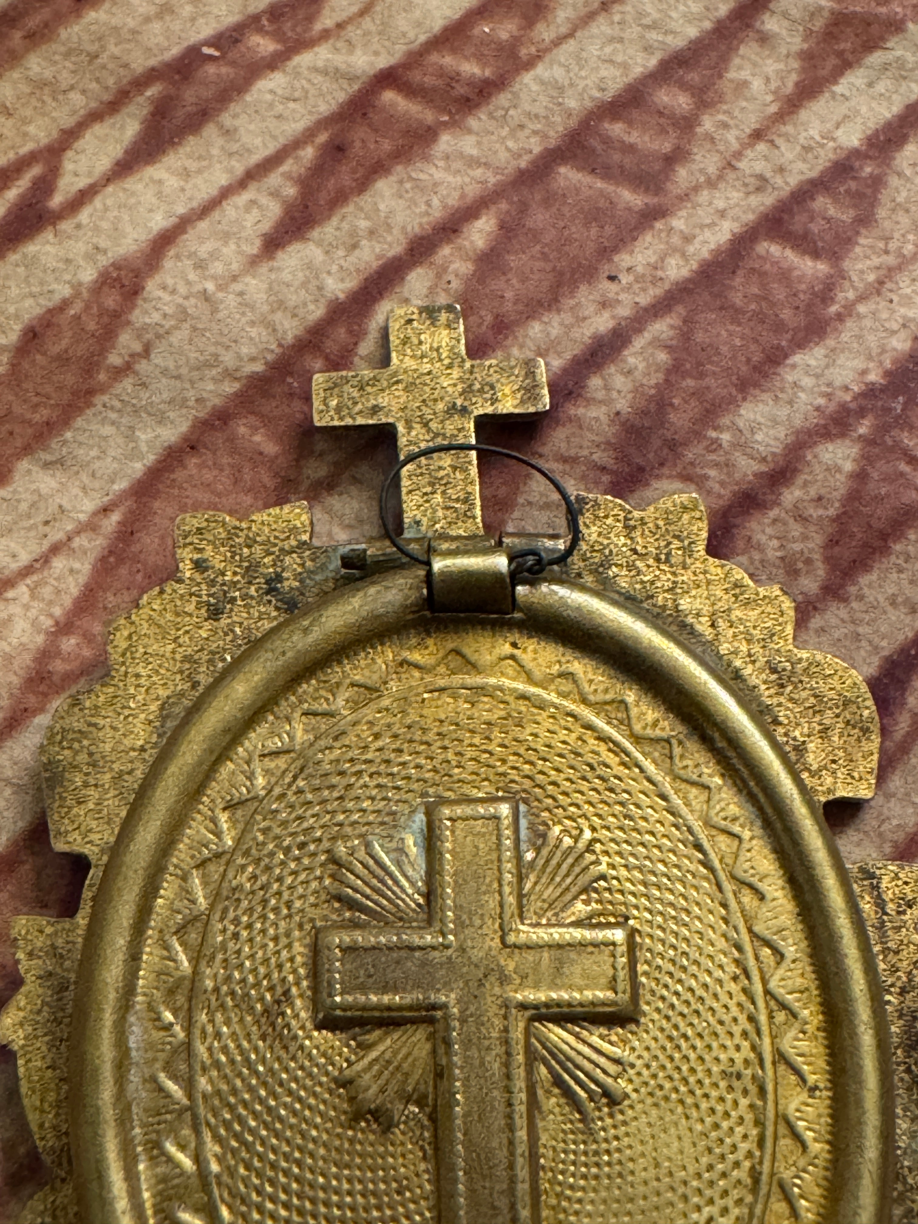 Antique 1876 French Napoleon III Religious Icon