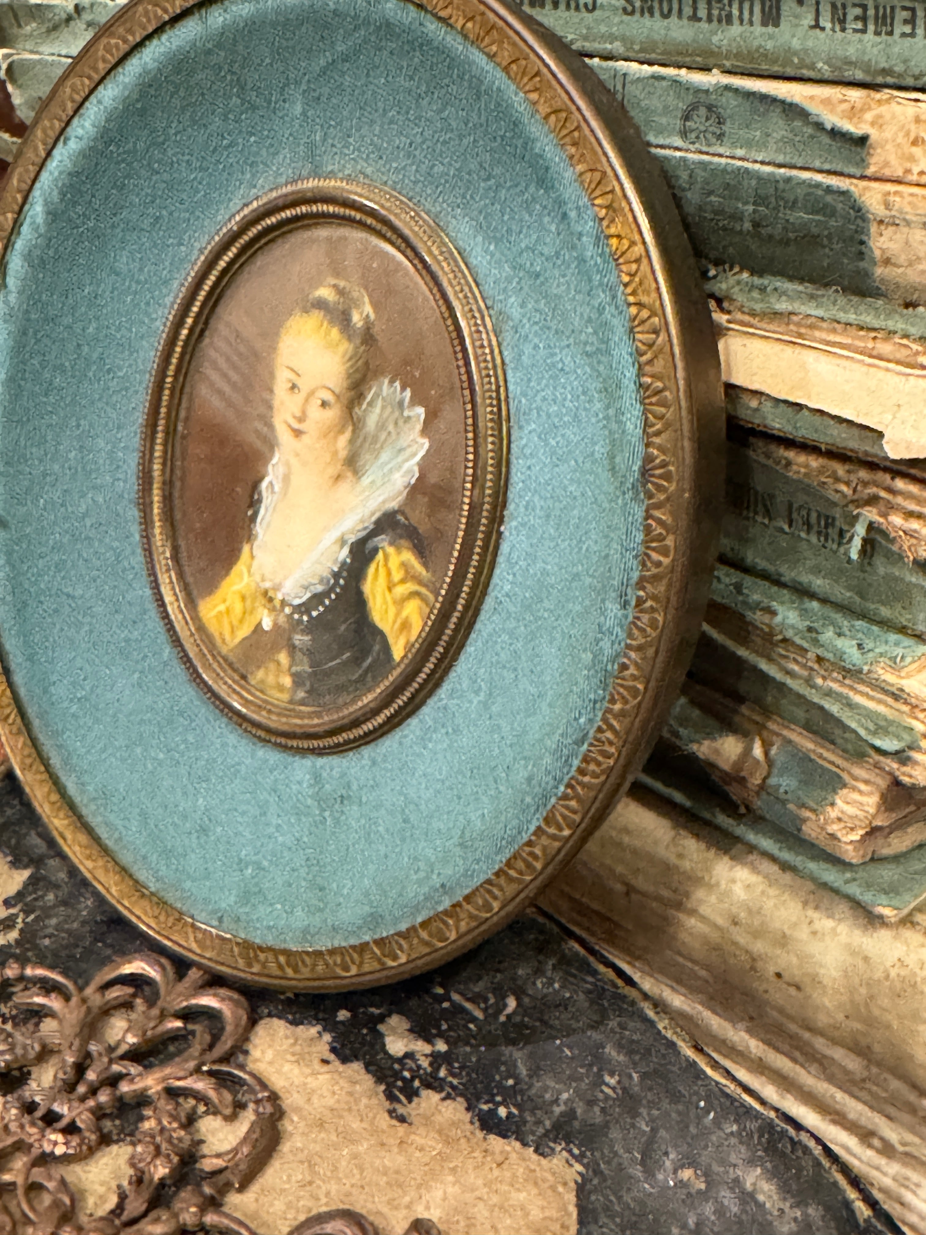 Antique French Miniature Portrait