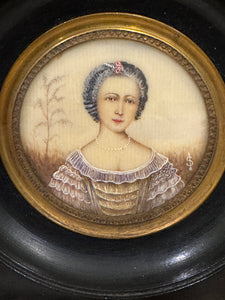 Antique 1800s French Miniature Portrait
