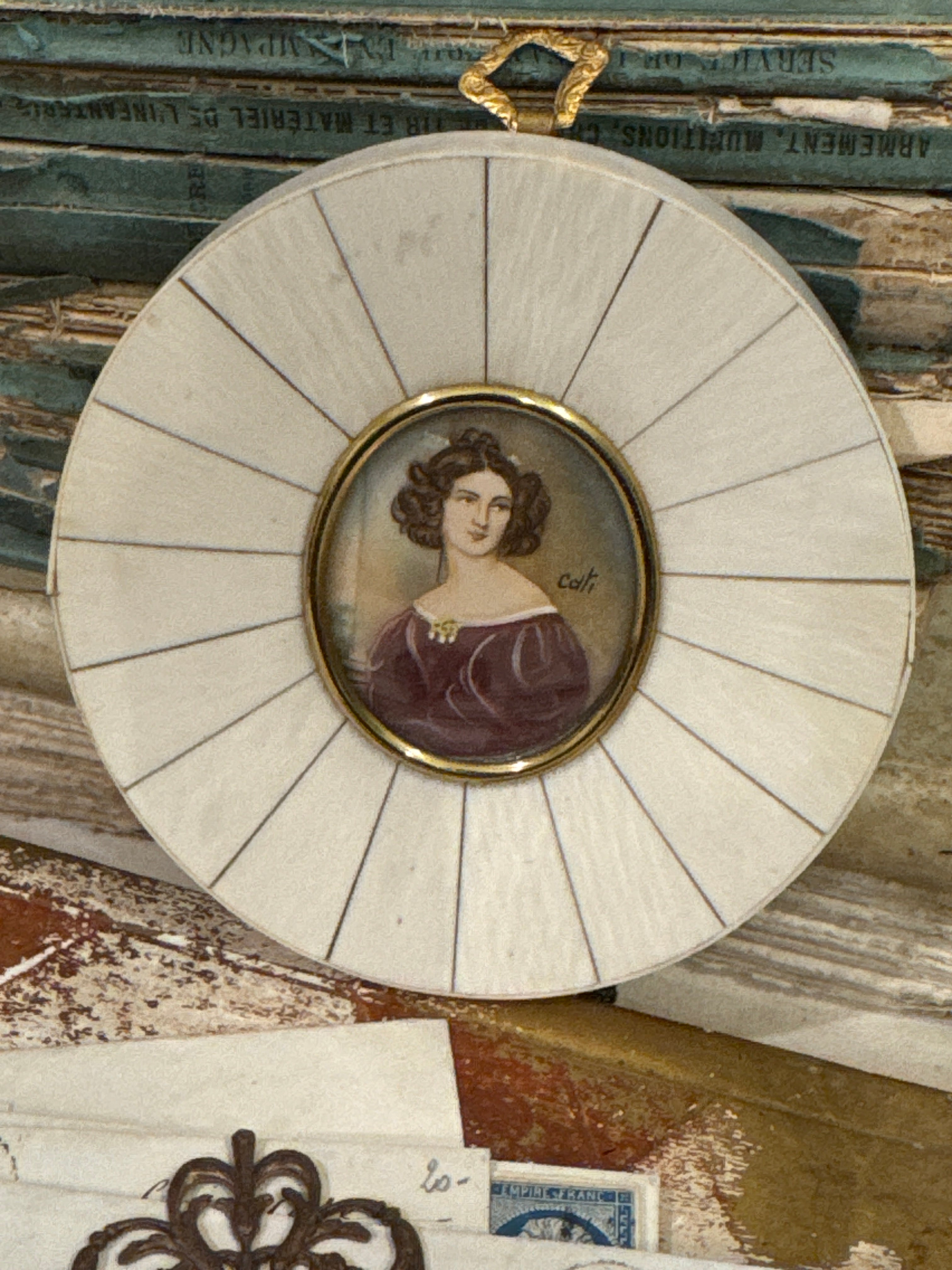 Antique Miniature French Portrait