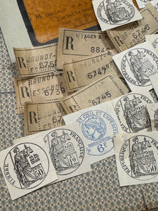 Antique French Envelope with Misc. Ephemera