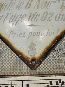 Antique French Heart Shaped Memorial Markers with Cross