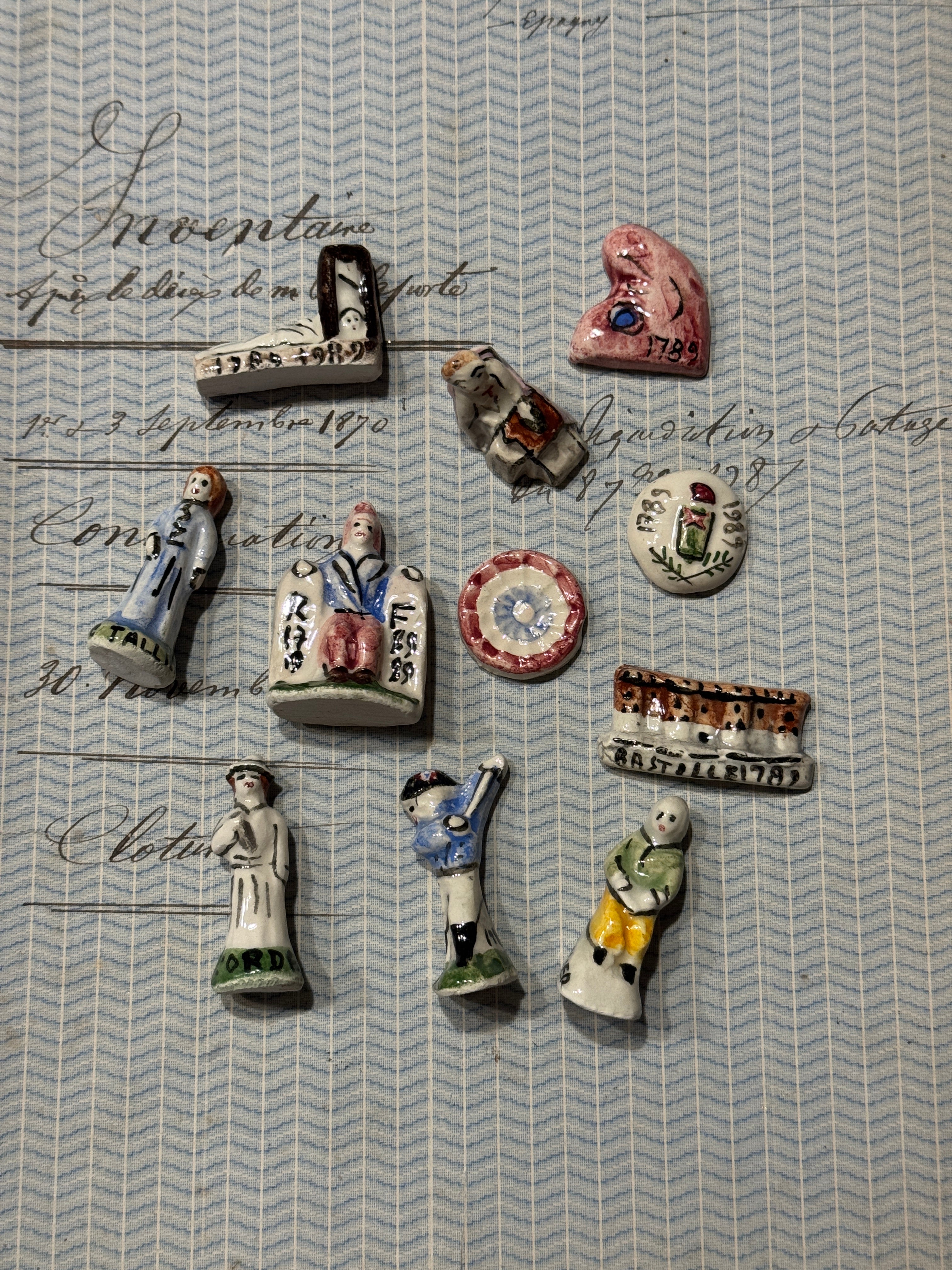 Commemorative Ceramic French Revolution Feve's - Set/10