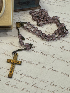 Antique Catholic Rosary in a Vintage Book Box