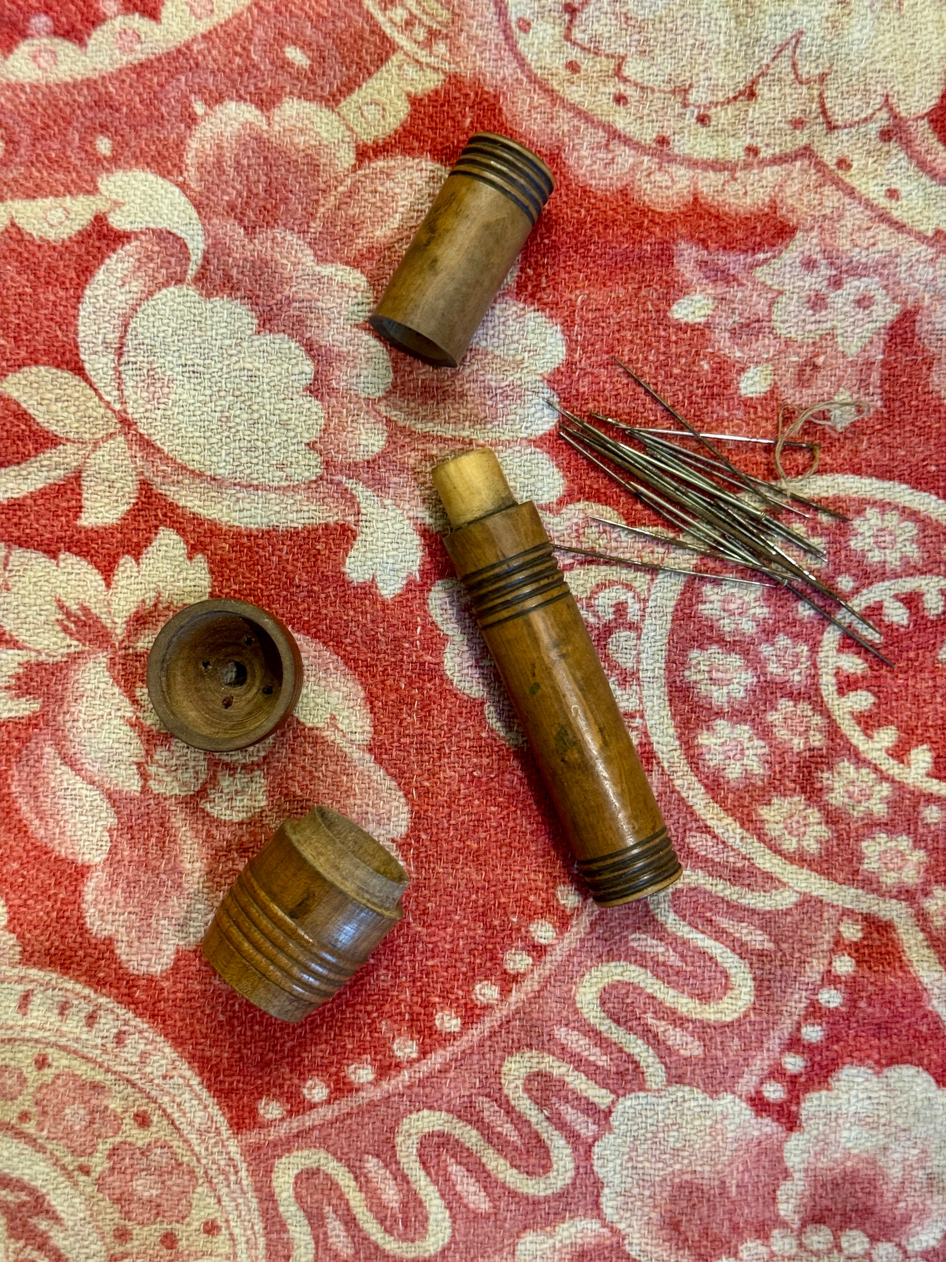 19th Century French Maple Treenware Sewing Cases