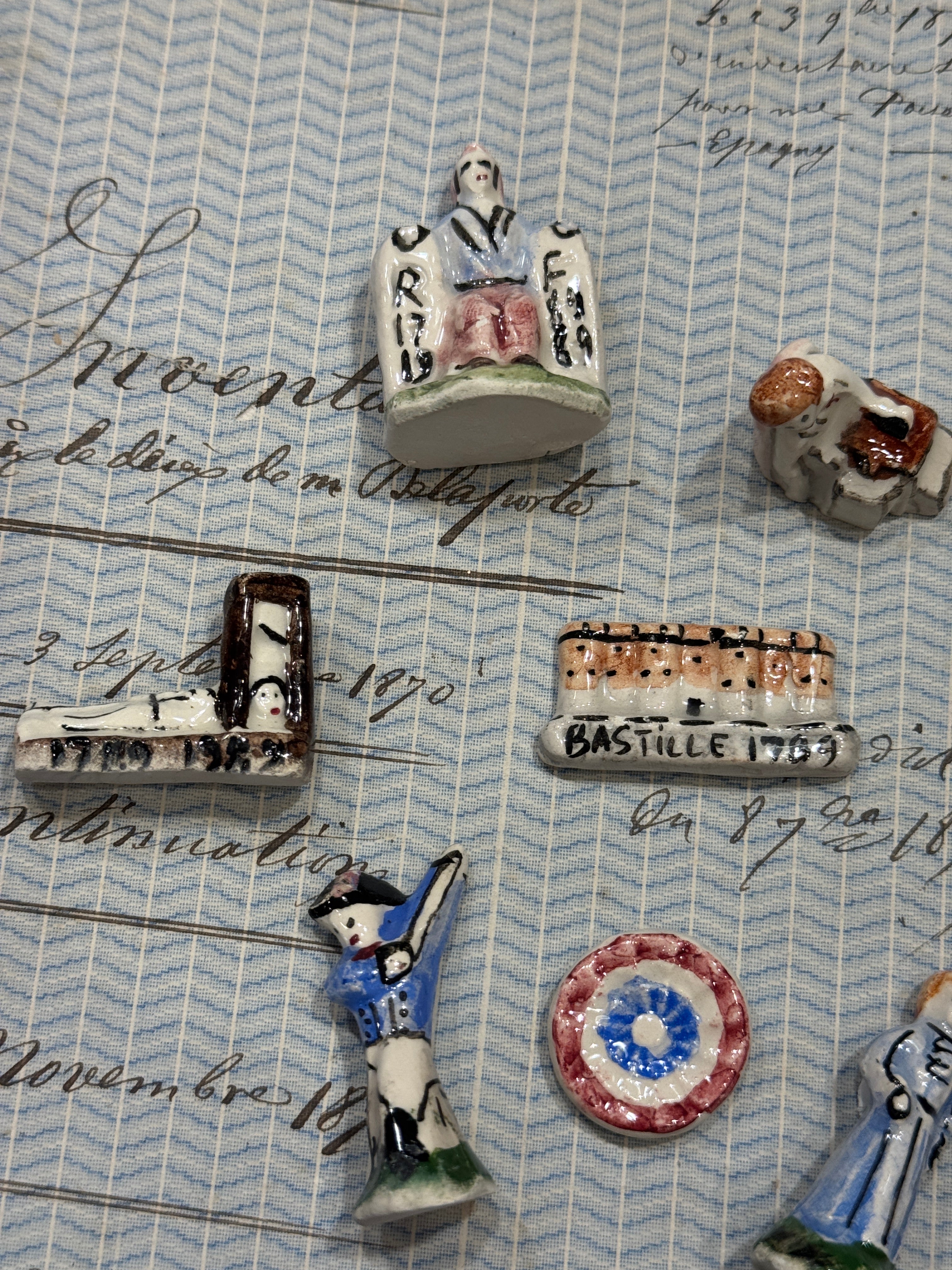 Commemorative Ceramic French Revolution Feve's - Set/7