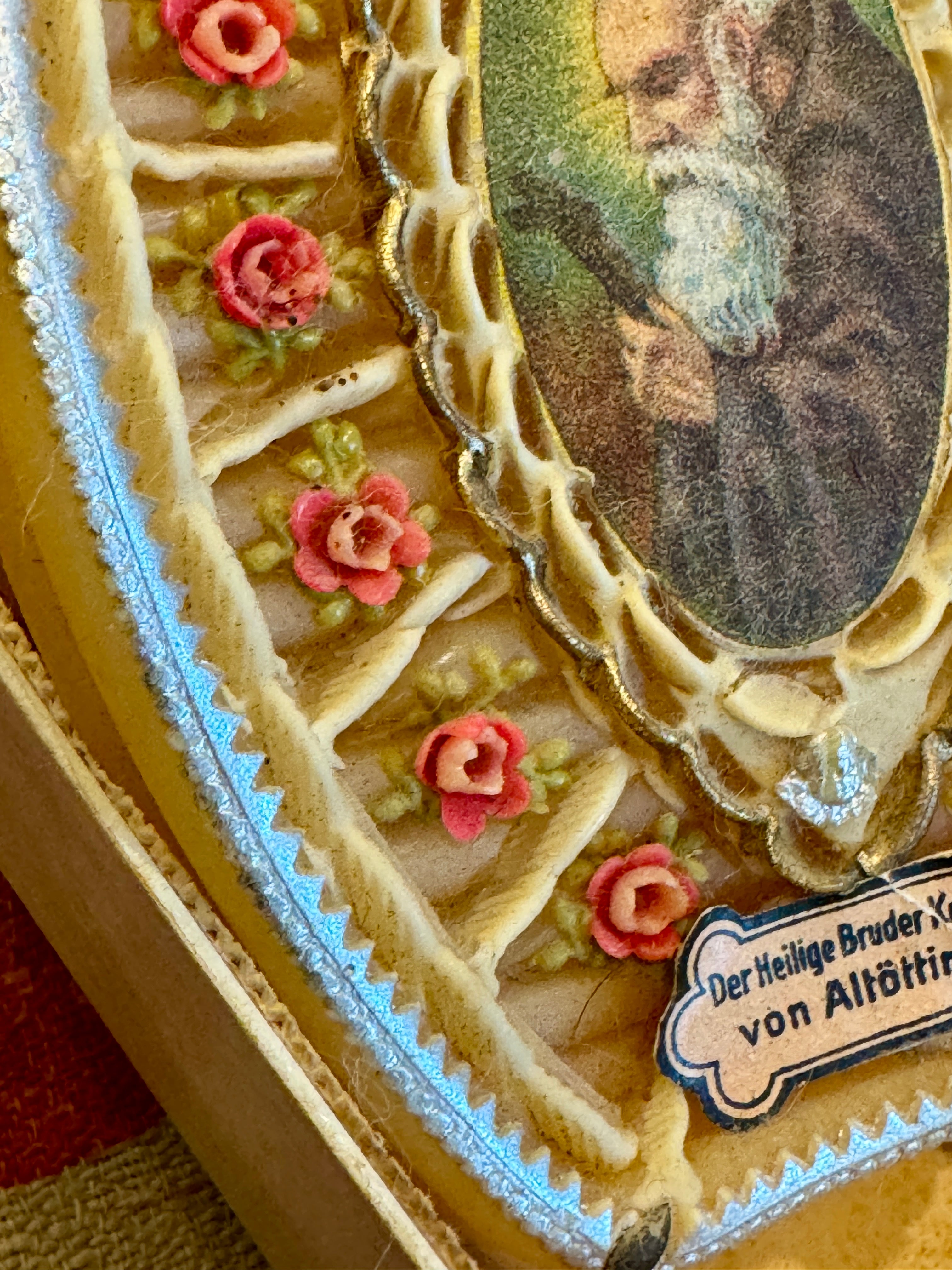 Antique 1800s Beeswax and Paper Relic