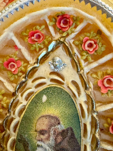 Antique 1800s Beeswax and Paper Relic