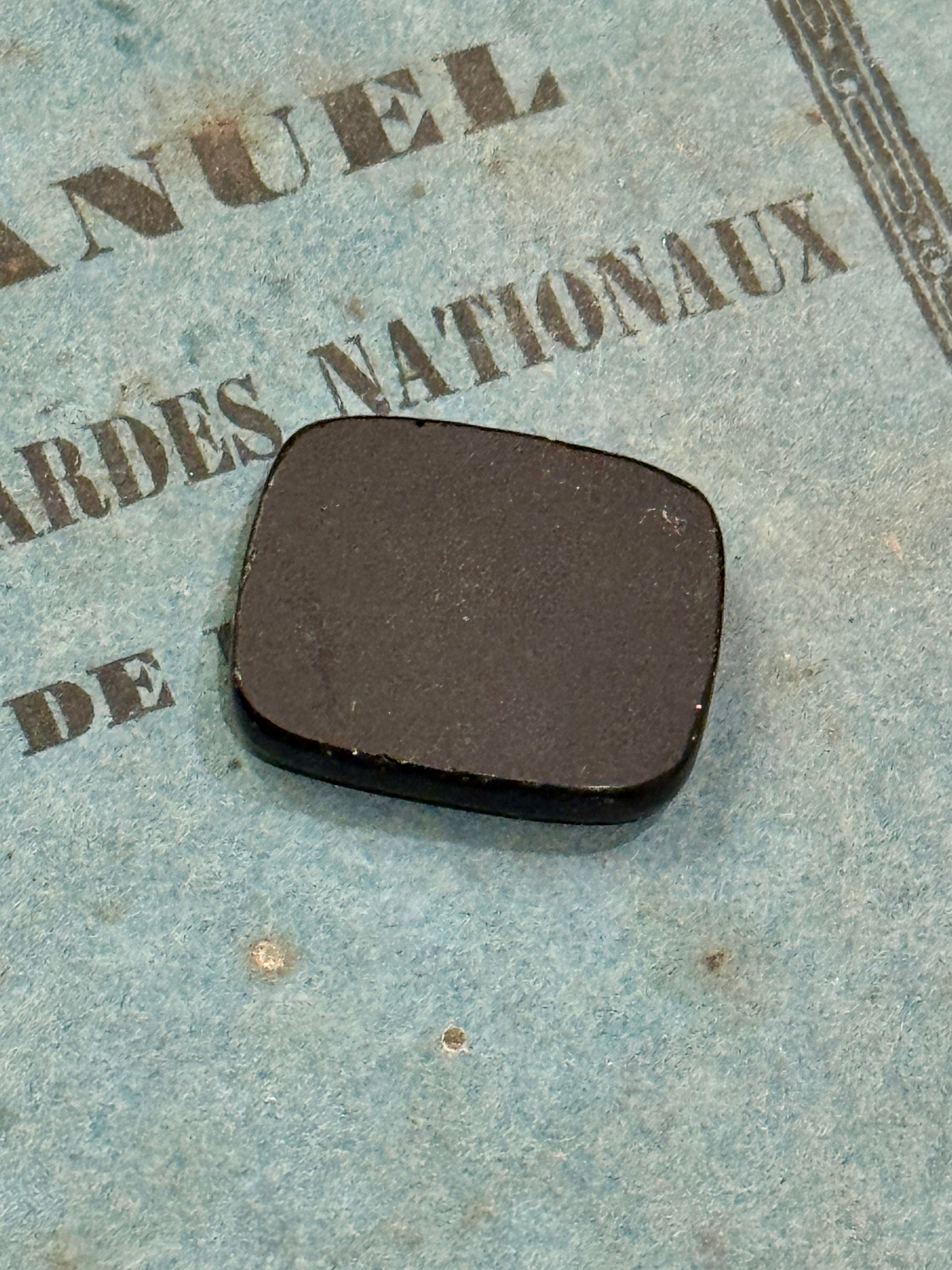 Antique Black Glass Intaglio Seal Of The Devil And Cupid