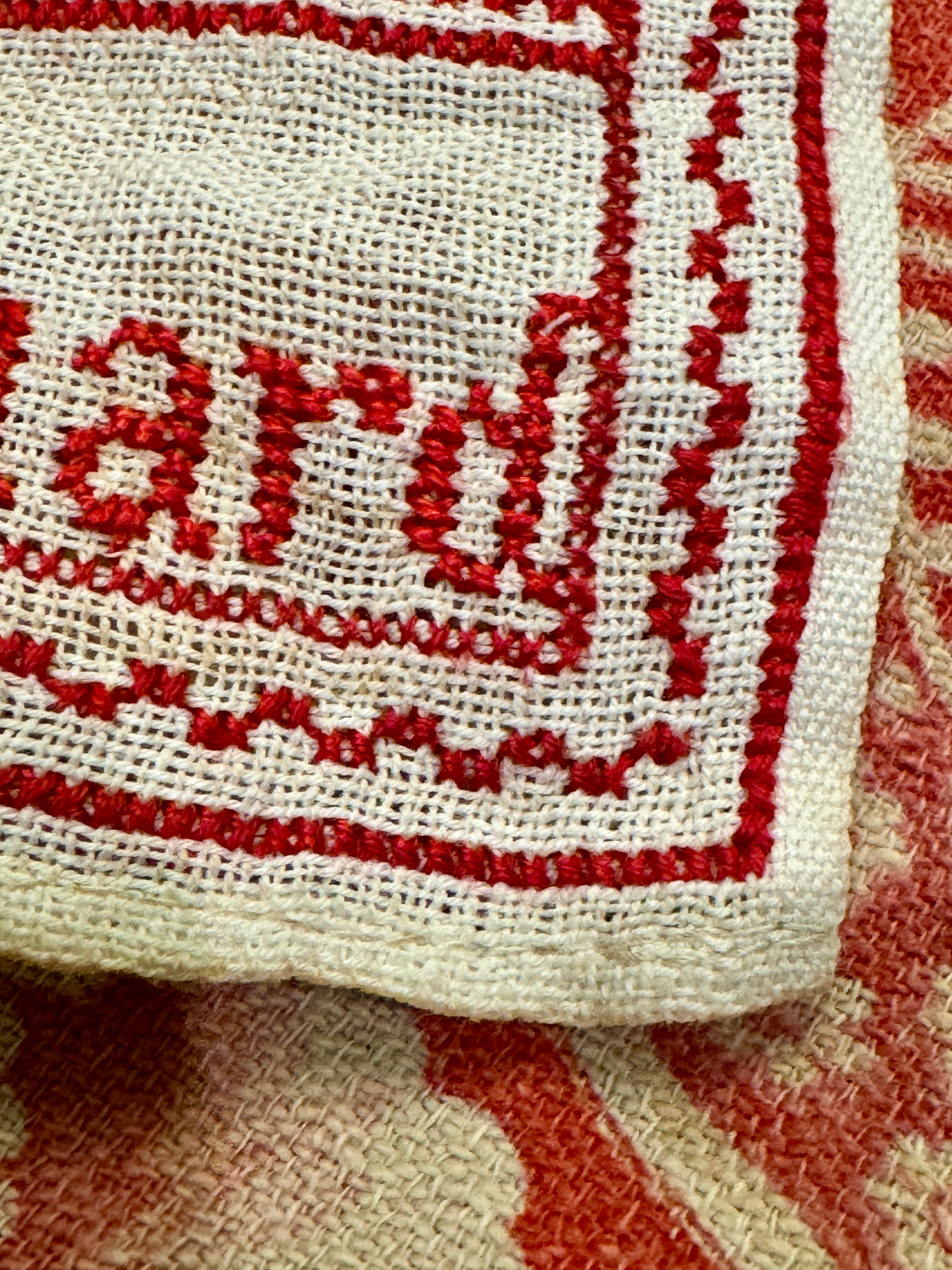 Antique 1900s French Red Work Sampler