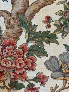Vintage French Exotic Blooms and Birds Panel *