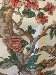 Vintage French Exotic Blooms and Birds Panel *