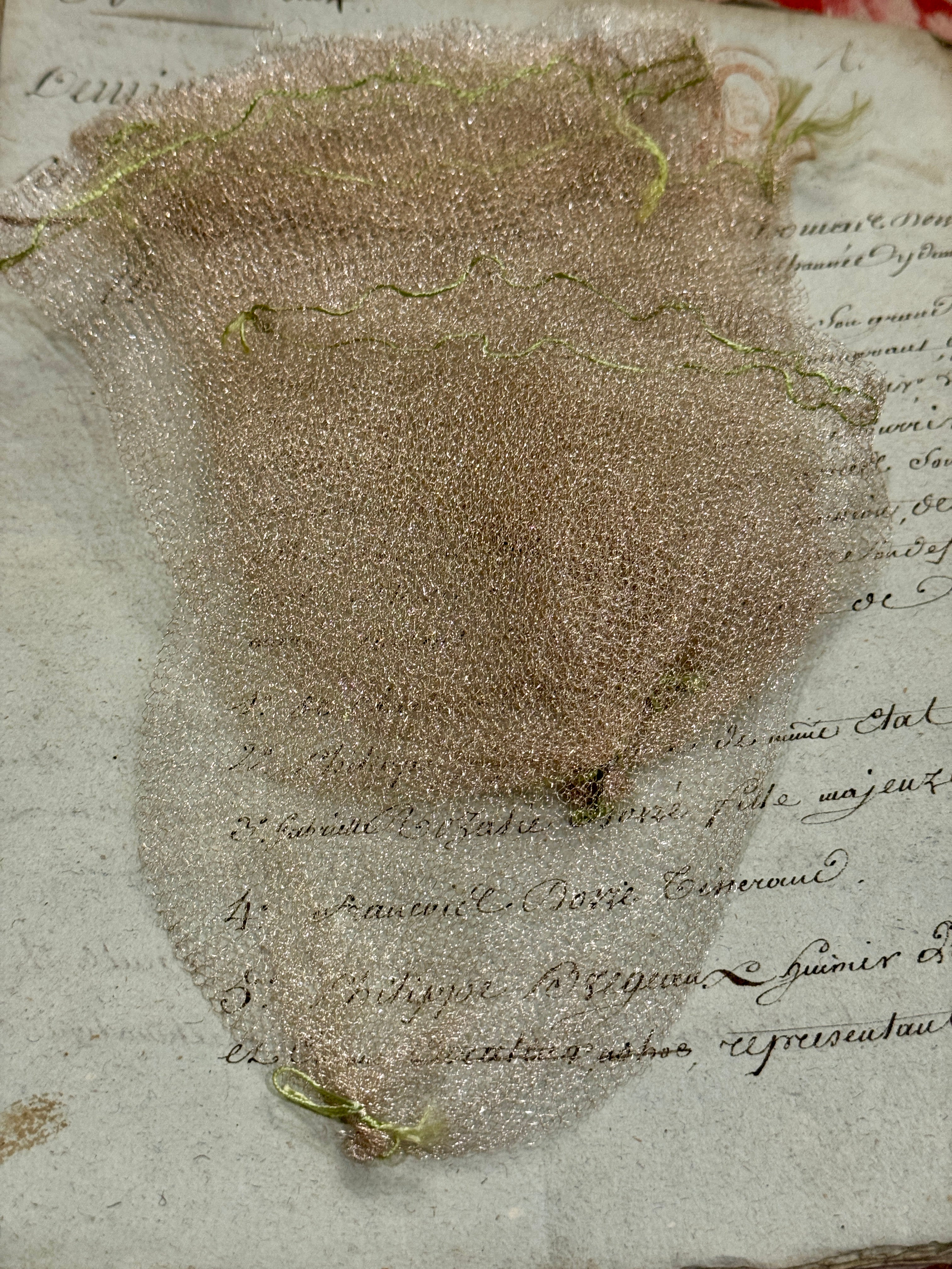 Antique French Circa 1910 Silver Metal Bag Tricotine Lace Metallic bags