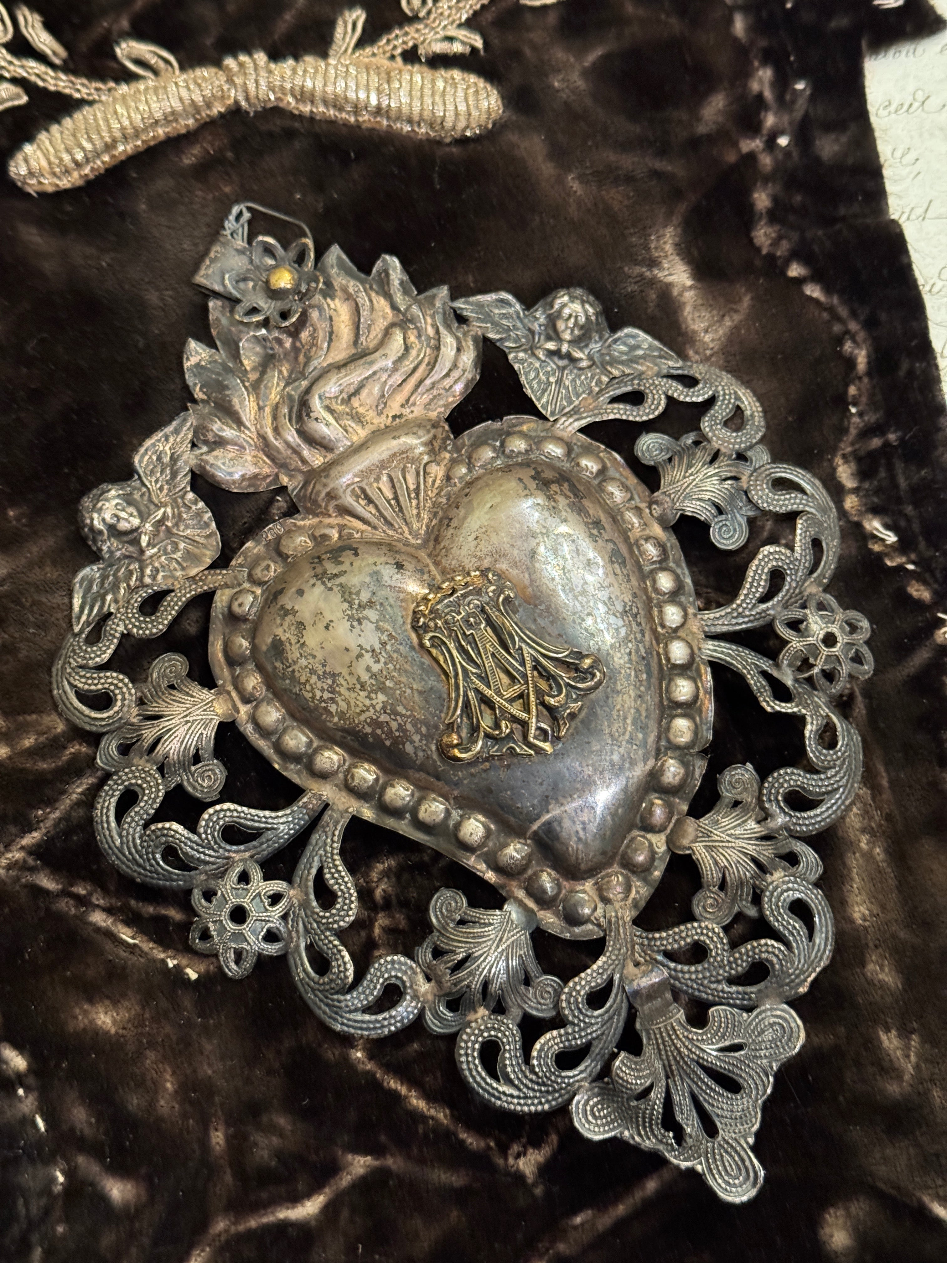 Original 1800s Italian Silver Antique Ex Voto