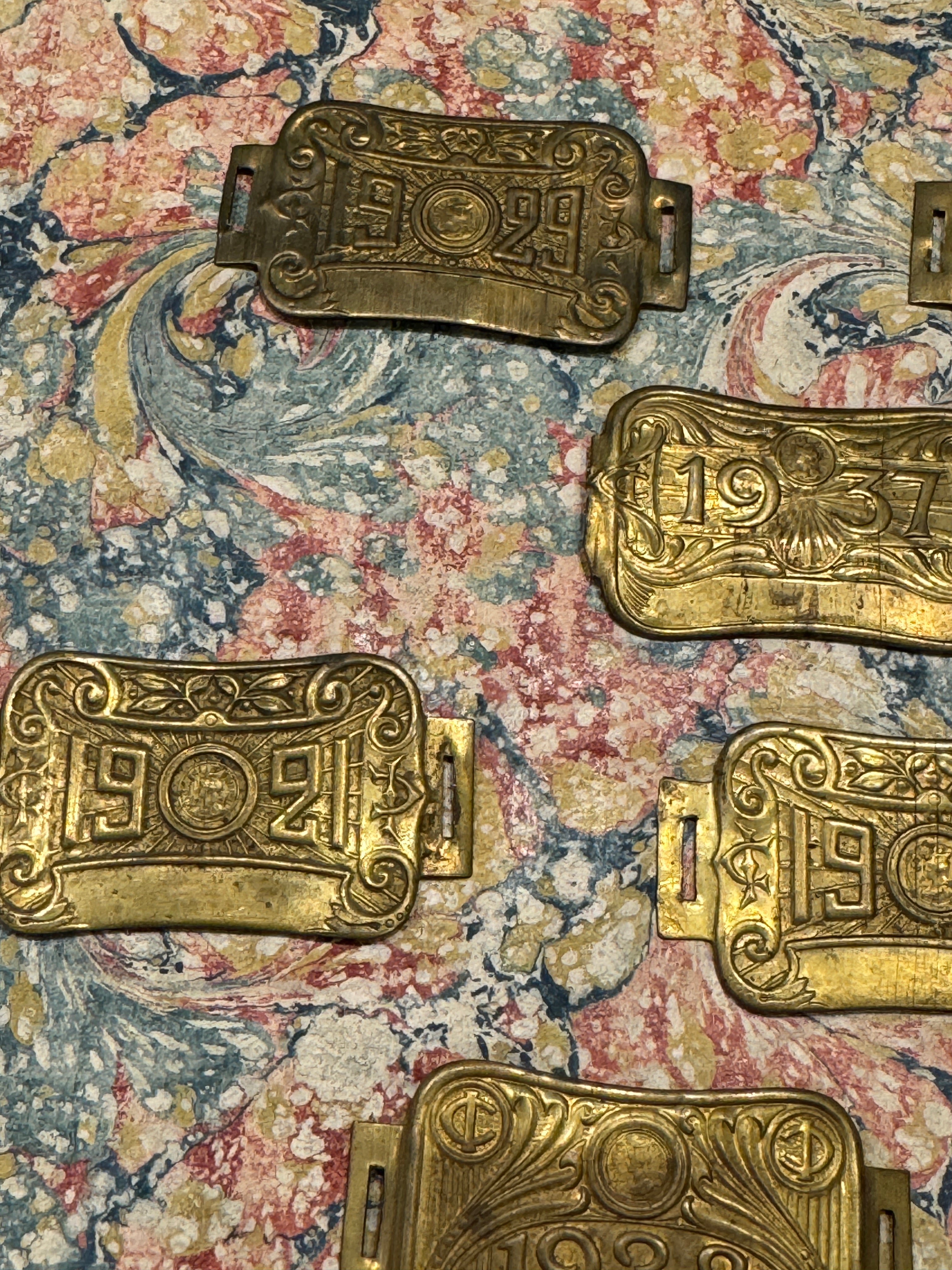 Antique French Brass Bicycle Plates