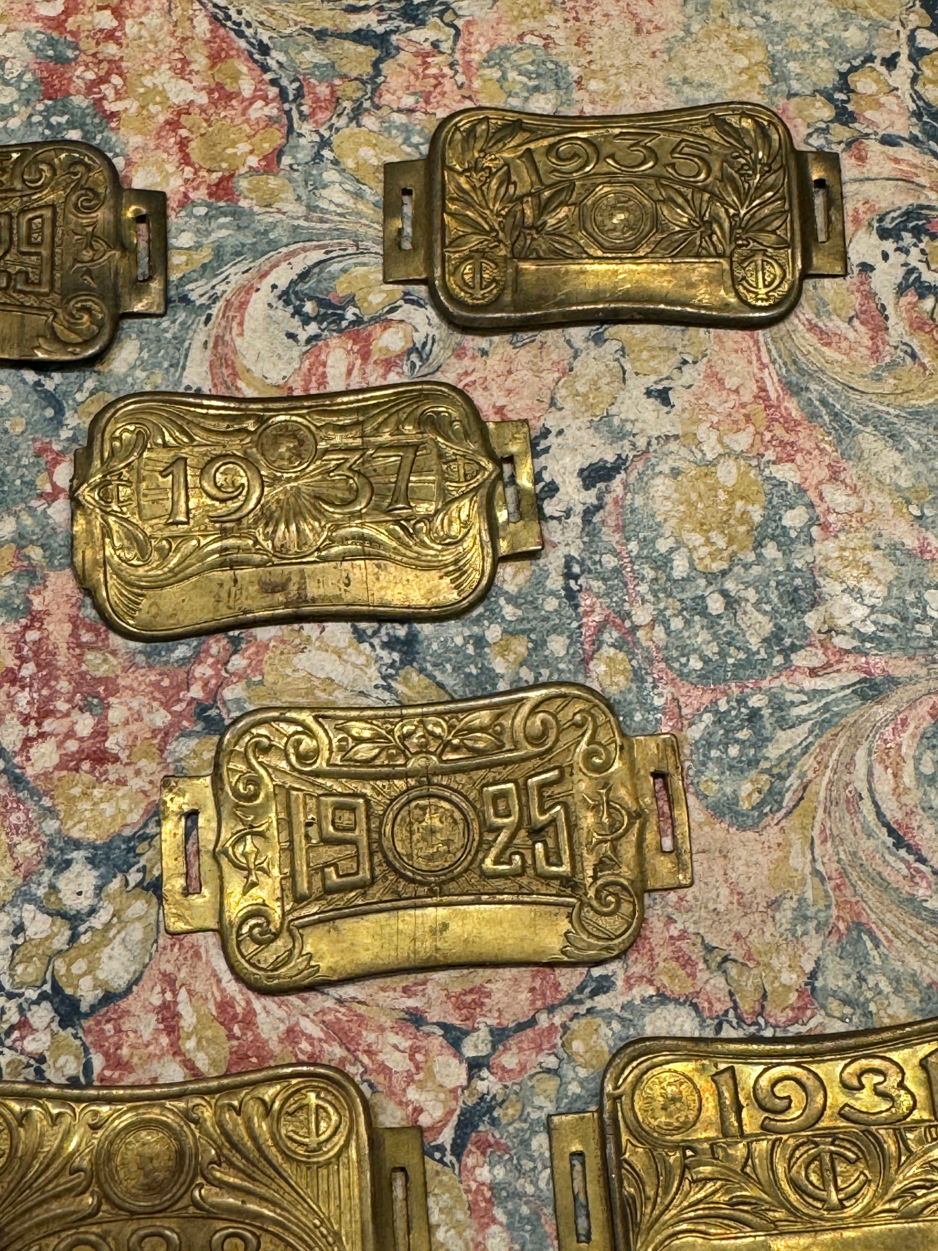 Antique French Brass Bicycle Plates