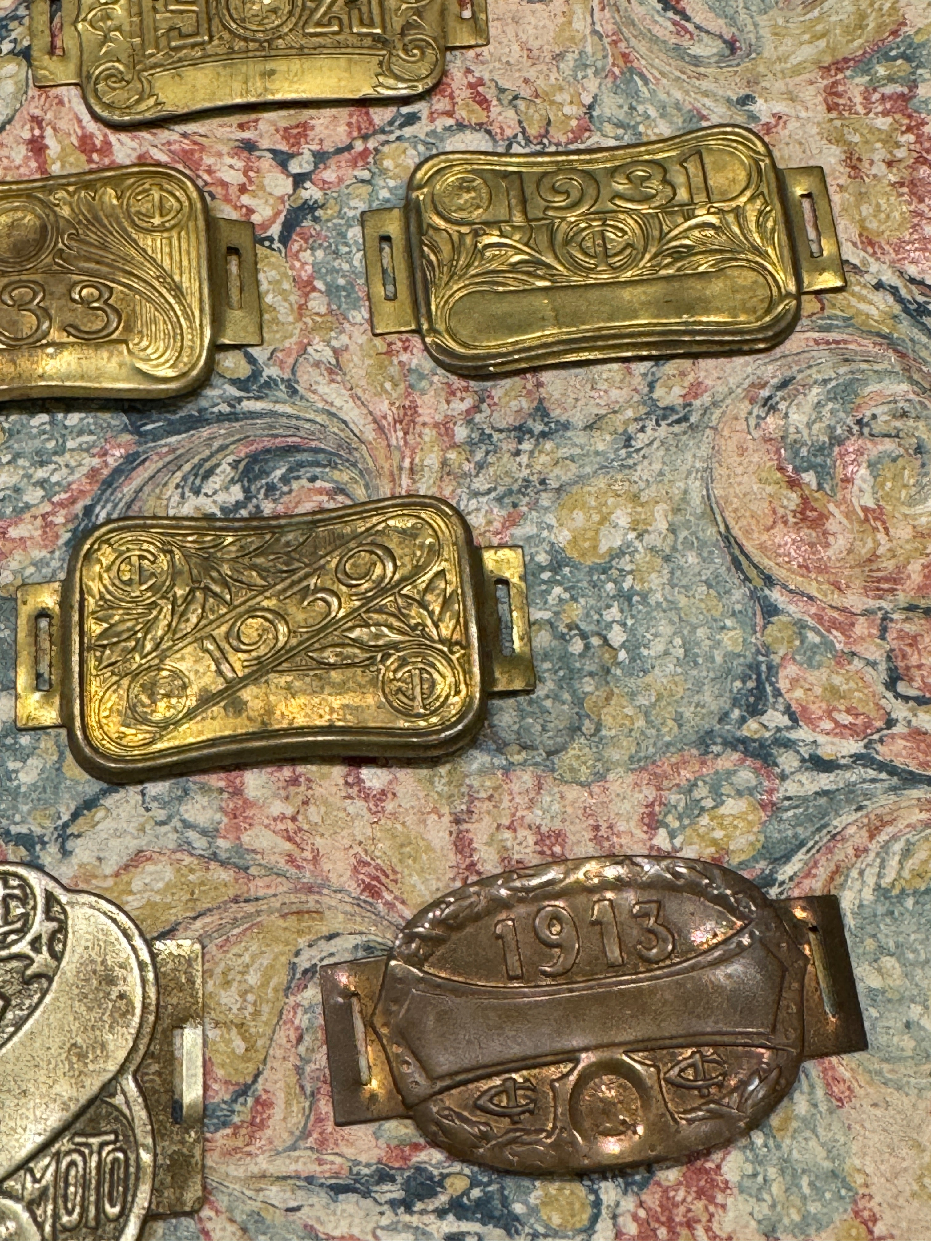 Antique French Brass Bicycle Plates