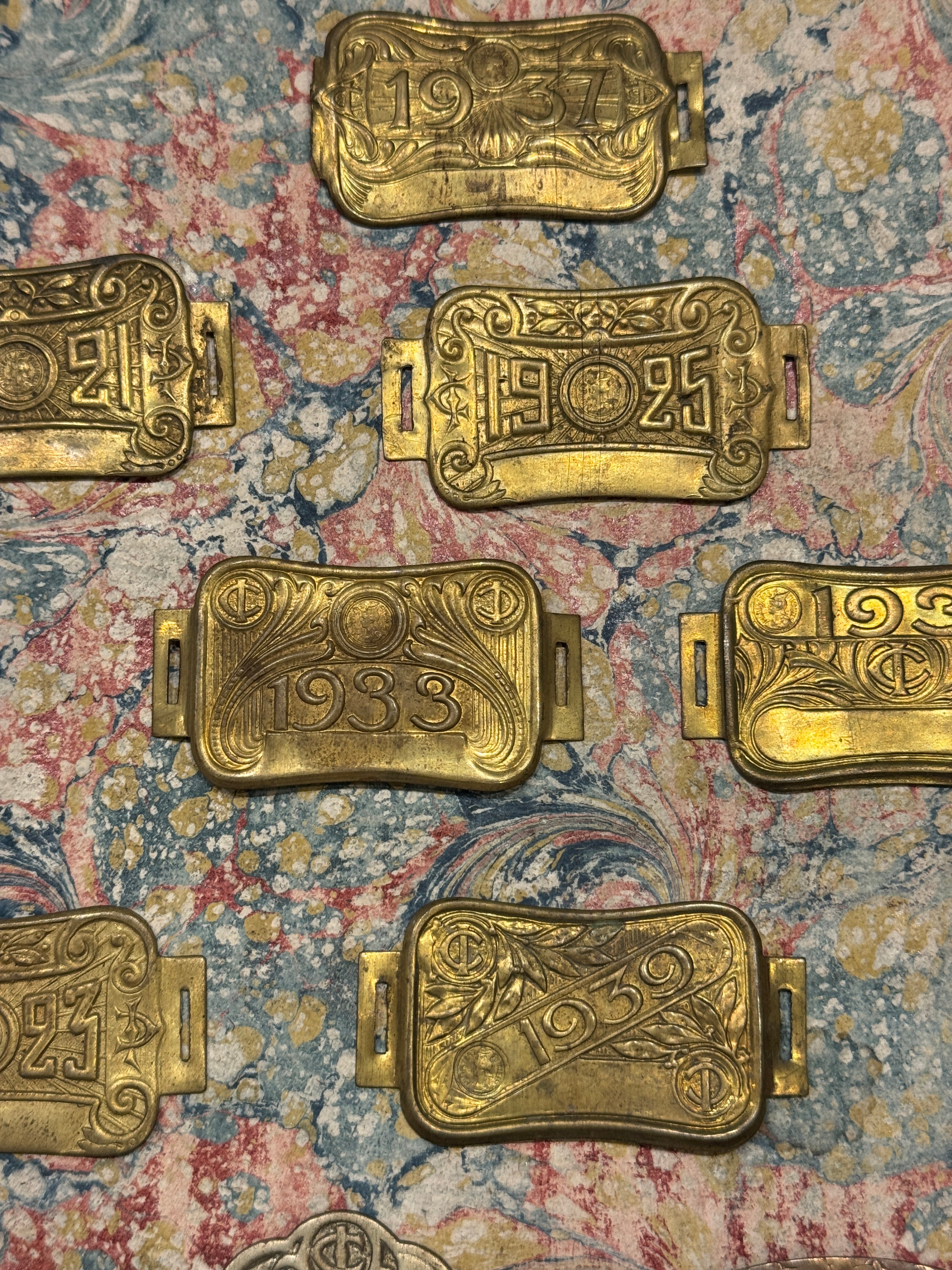 Antique French Brass Bicycle Plates