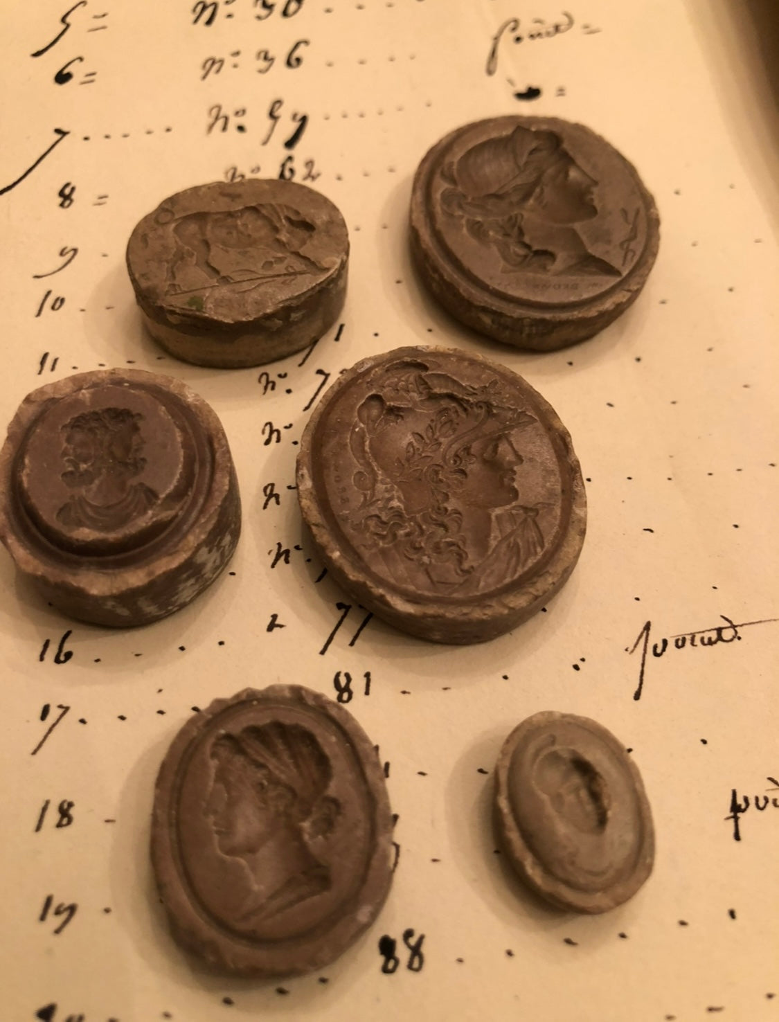 RESERVED Original 1800s French, maybe Italian, stone intaglio molds.