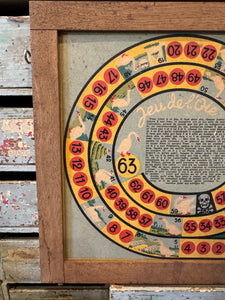 Vintage French Jeu de l'Oie Game Board - The Game Of Goose