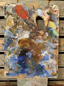Vintage French Artists Palette with Oil Paint