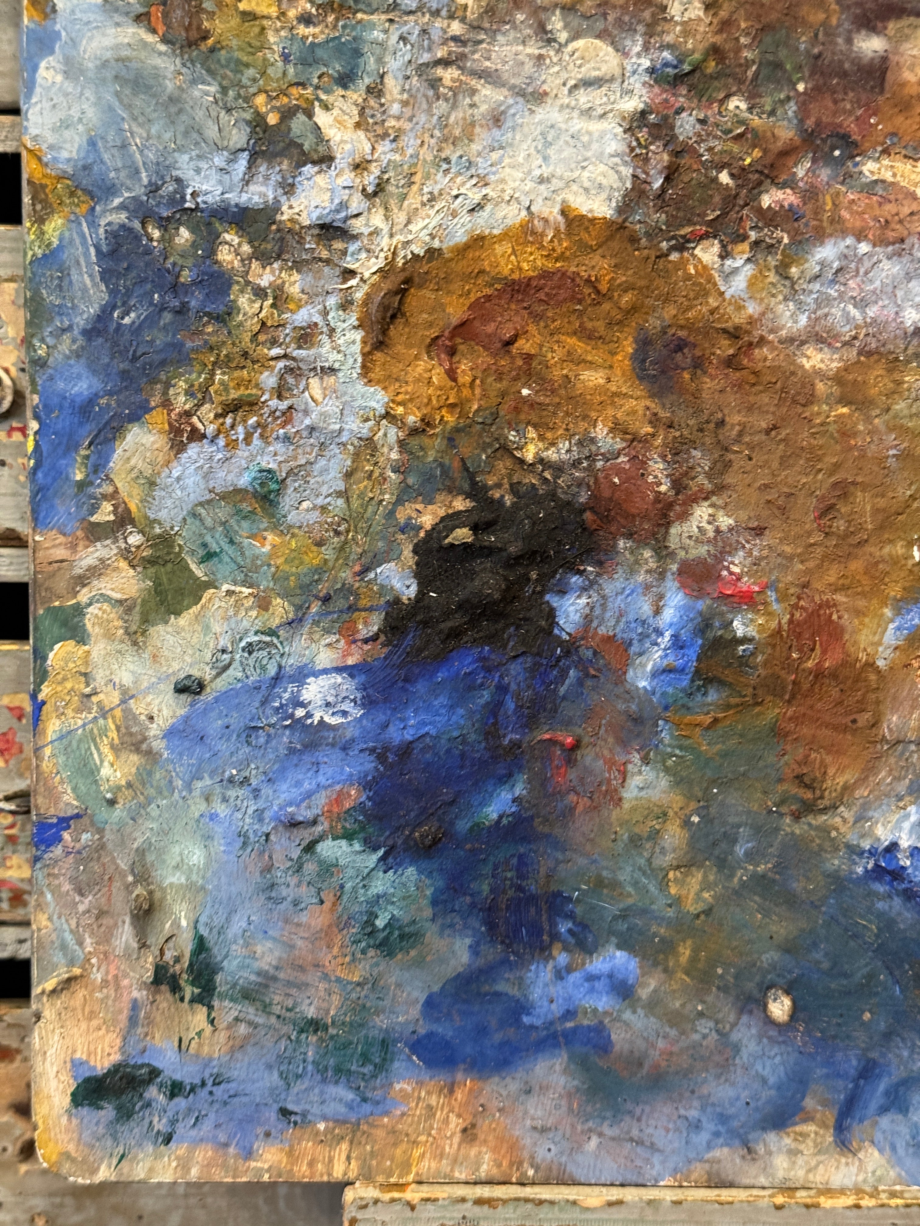Vintage French Artists Palette with Oil Paint