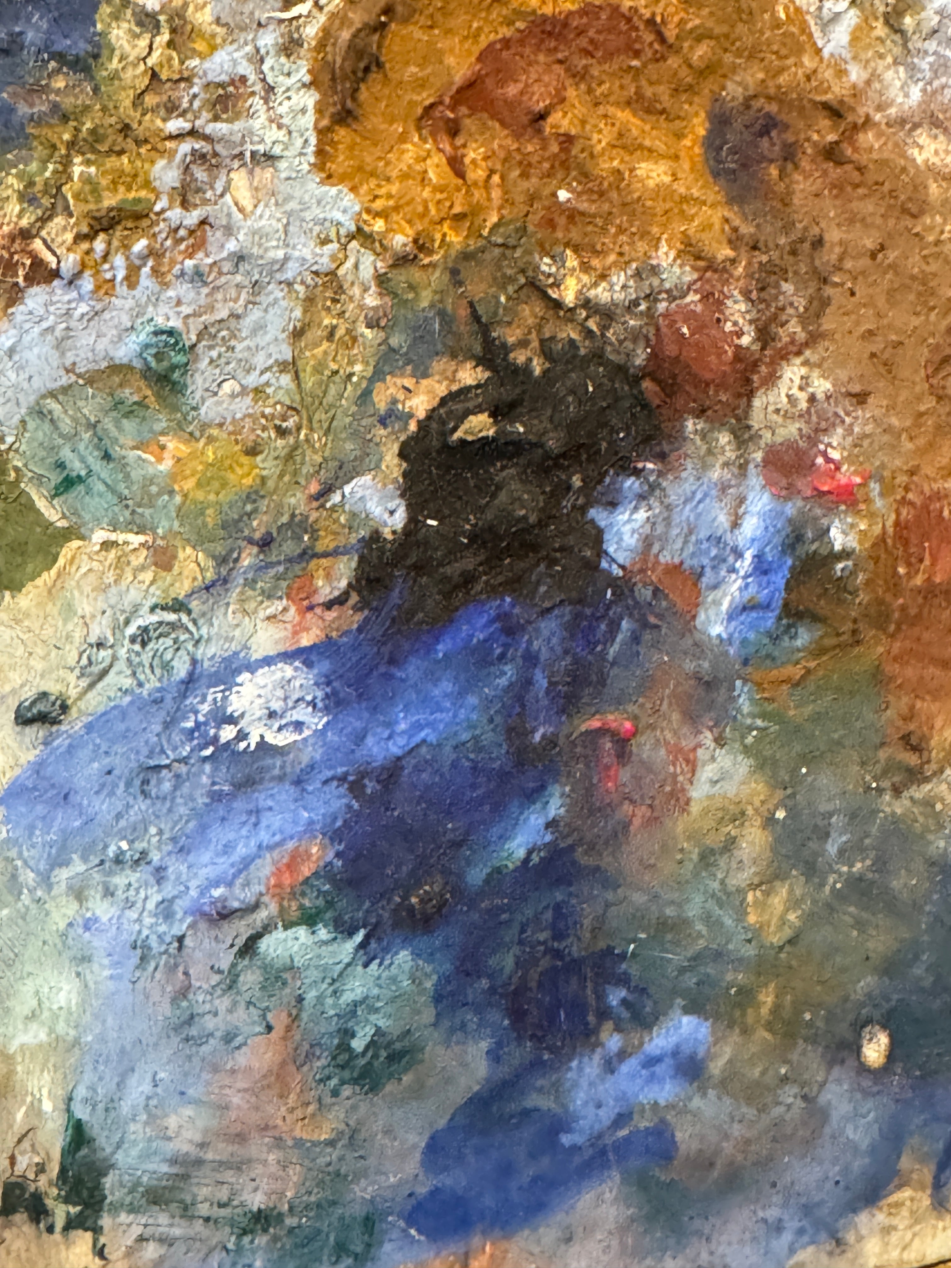 Vintage French Artists Palette with Oil Paint