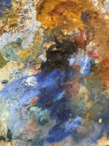 Vintage French Artists Palette with Oil Paint