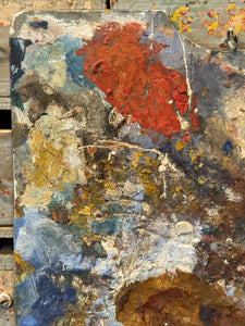 Vintage French Artists Palette with Oil Paint