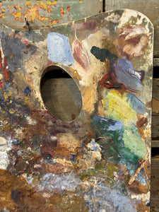 Vintage French Artists Palette with Oil Paint