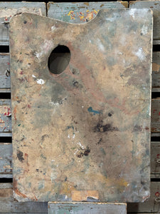 Vintage French Artists Palette with Oil Paint