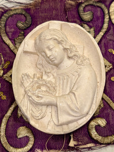 1800s Antique Meerschaum French Religious Icon