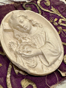 1800s Antique Meerschaum French Religious Icon