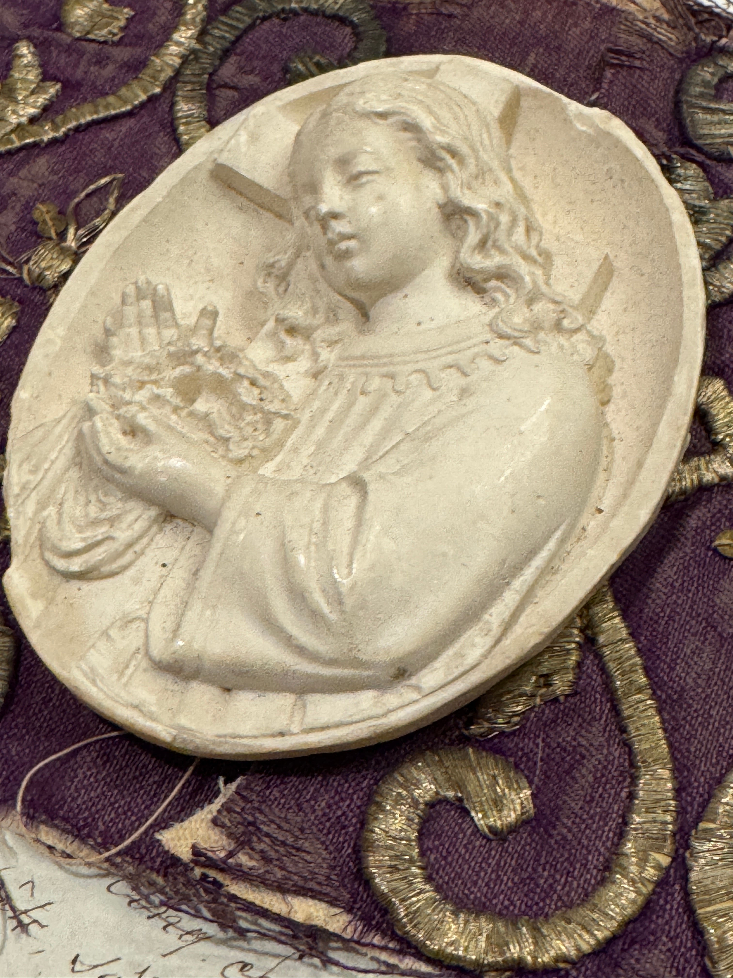 1800s Antique Meerschaum French Religious Icon