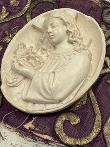 1800s Antique Meerschaum French Religious Icon
