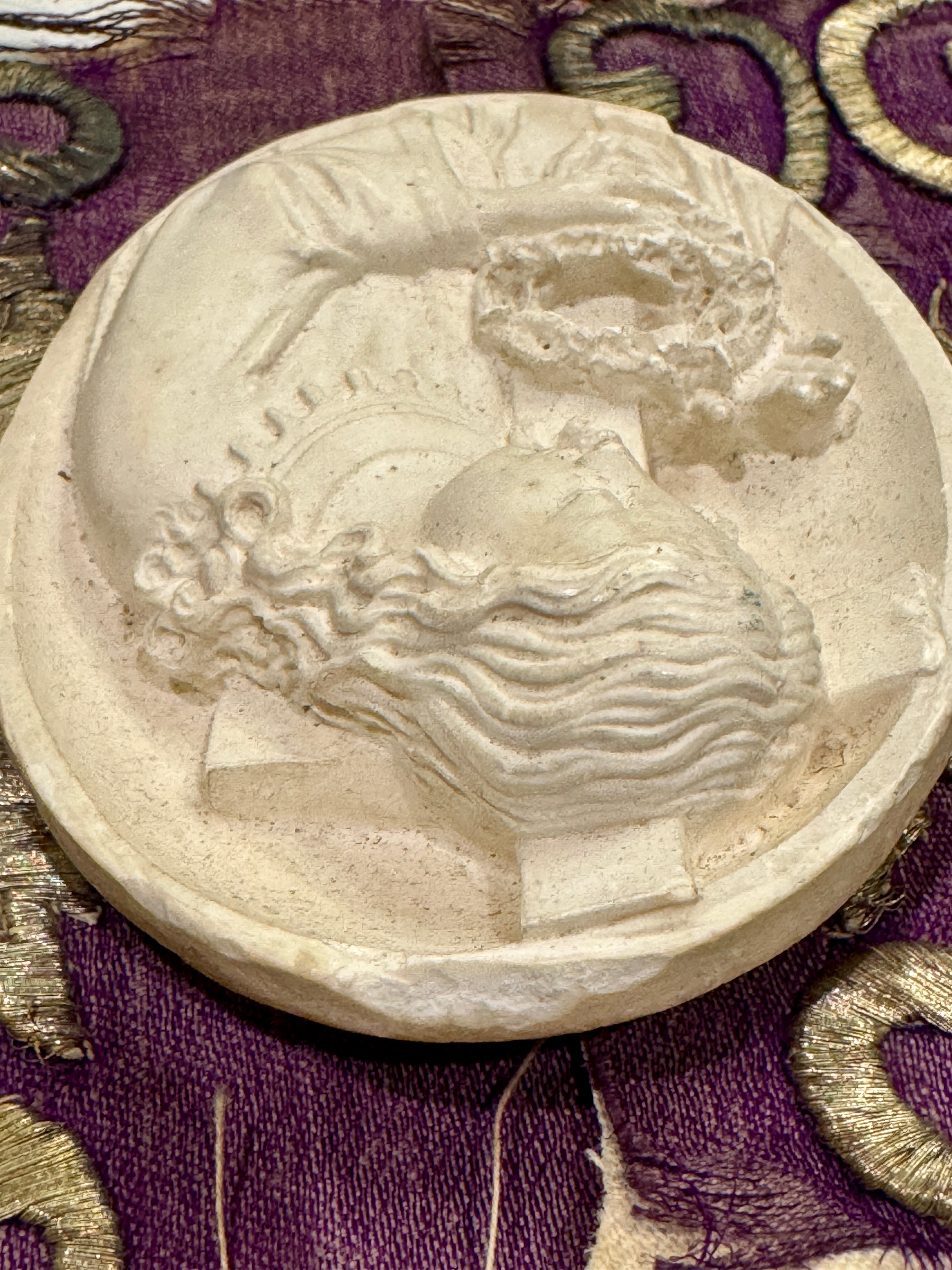 1800s Antique Meerschaum French Religious Icon