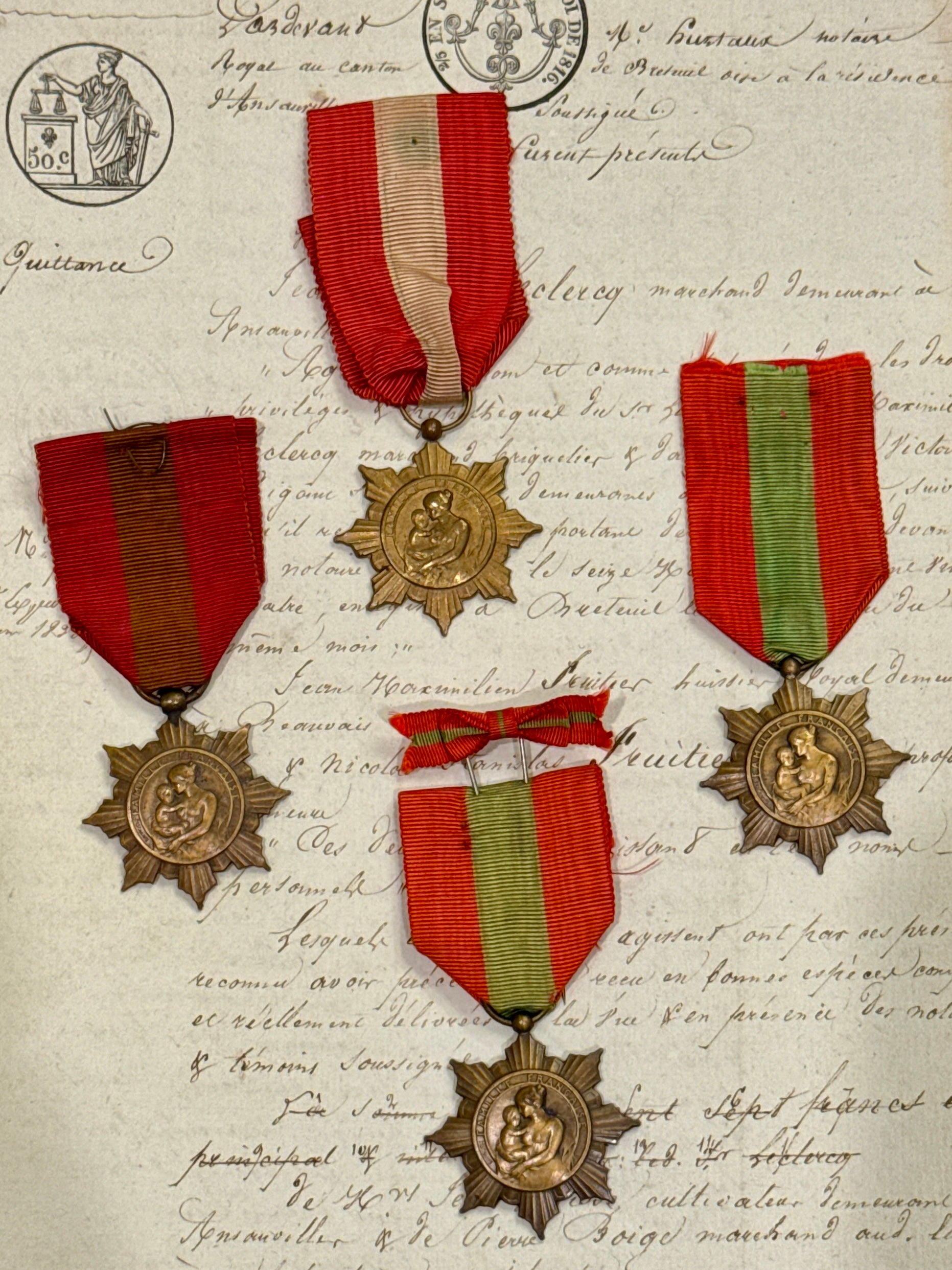 Antique French Family Order Medals - 1930 - 1934